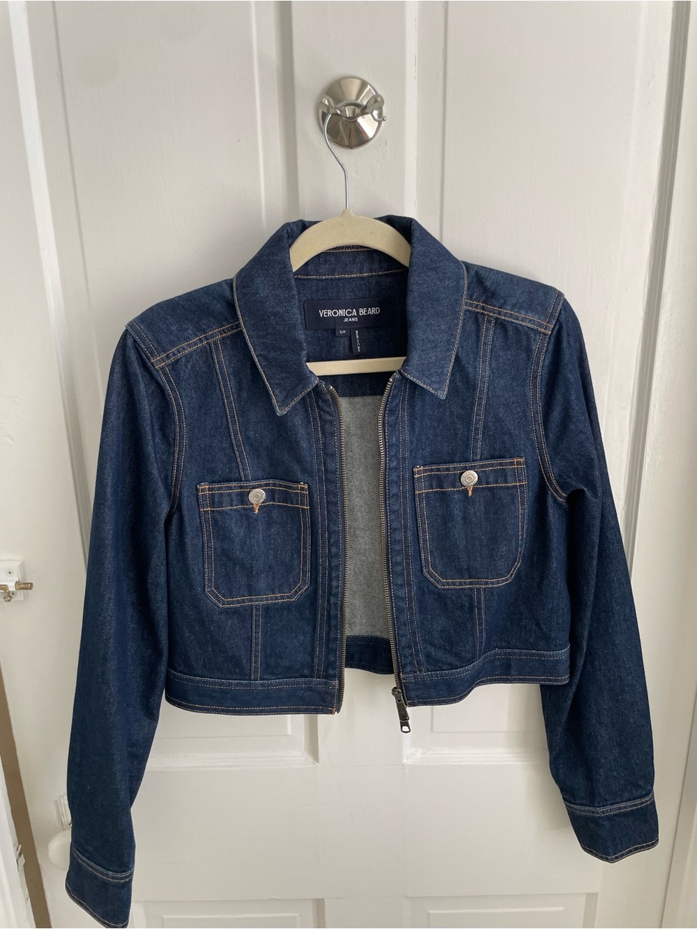 Veronica Beard Patty Cropped Denim Jacket